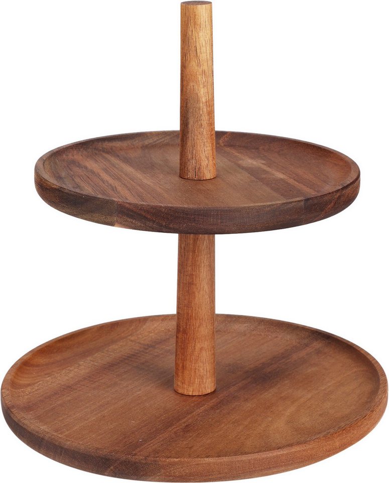 Koopman Servierplatte Etagere Bambus zwei Etagen EH, Holzwerkstoff von Koopman