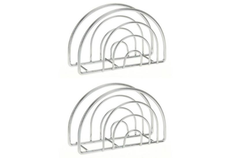 Koopman Serviettenhalter JERRY, 2er Set, Silbergrau, Metall, B 14 x H 9 cm, Metall von Koopman