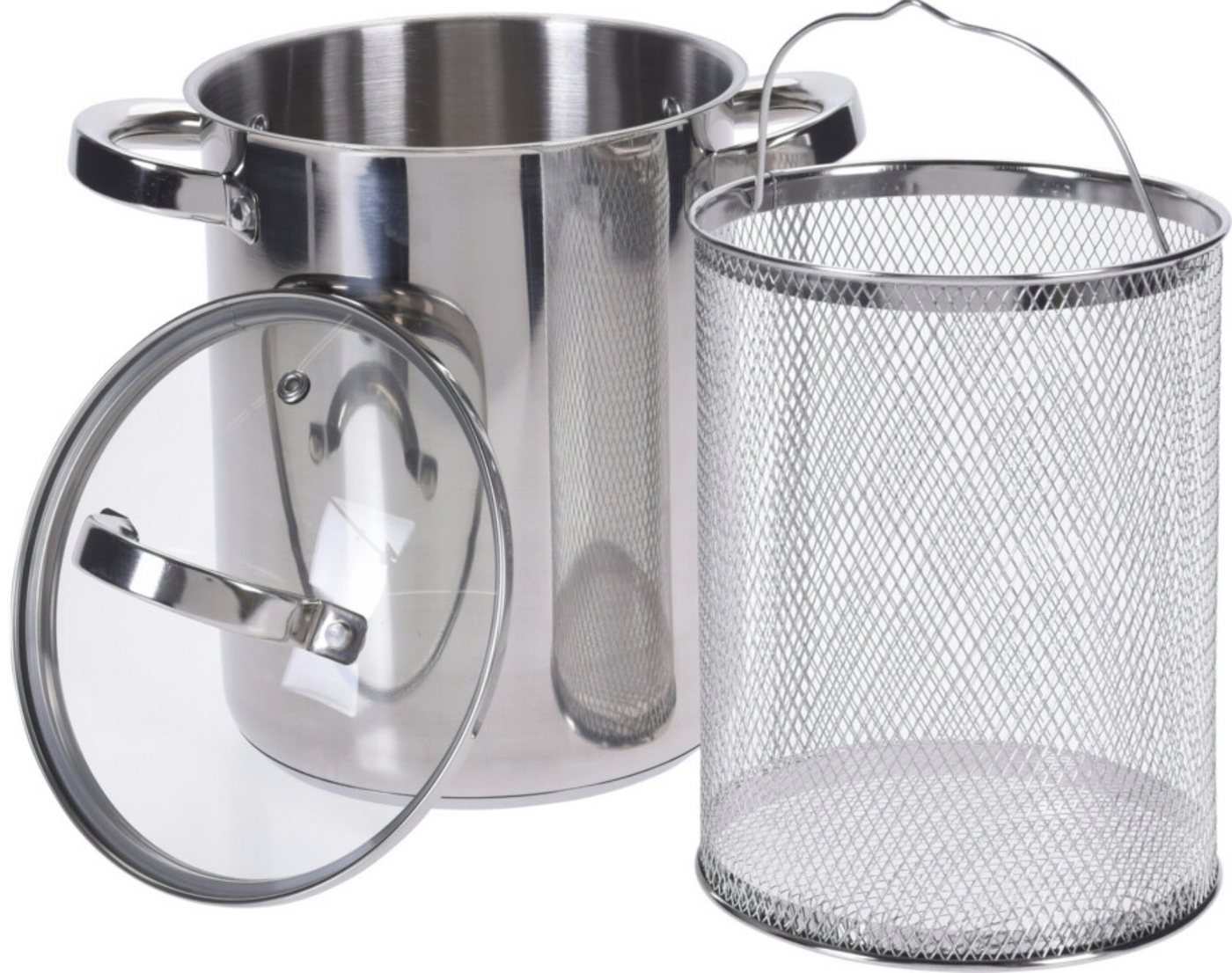 Koopman Spargeltopf Nudeltopf 4000 ml mit Sieb Suppentopf Küche Silberfarbend, (1-tlg), Kochtopf, mit Sieb, Suppentopf, 4 L Volumen, Edelstahl von Koopman