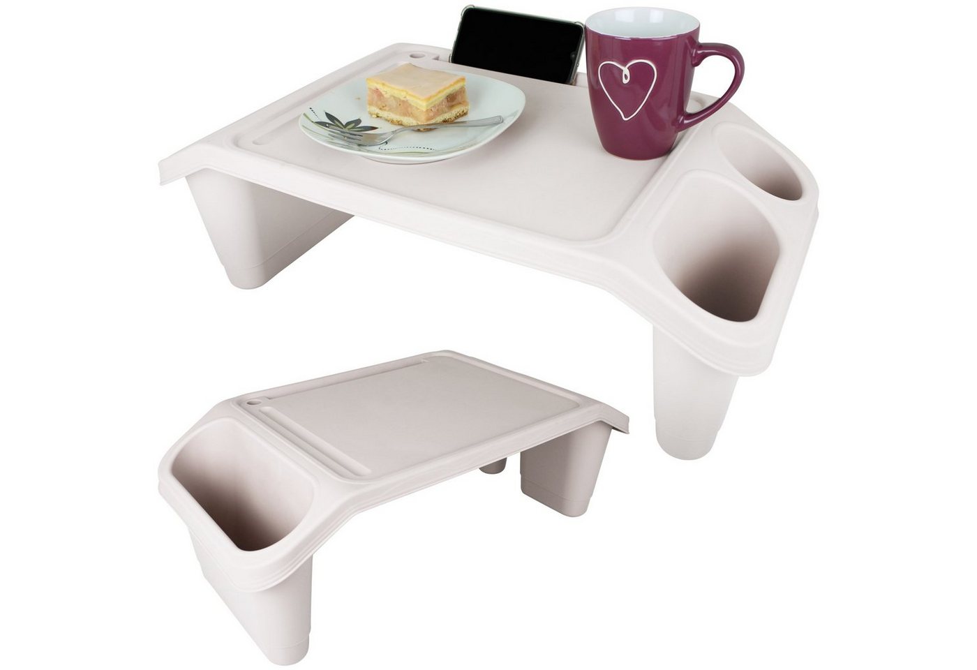 Koopman Tabletttisch Bett-Serviertablett Farbwahl Tablett Bett Tisch Serviertisch, Beistelltisch Couchtablett Betttisch Frühstück Frühstückstablett von Koopman