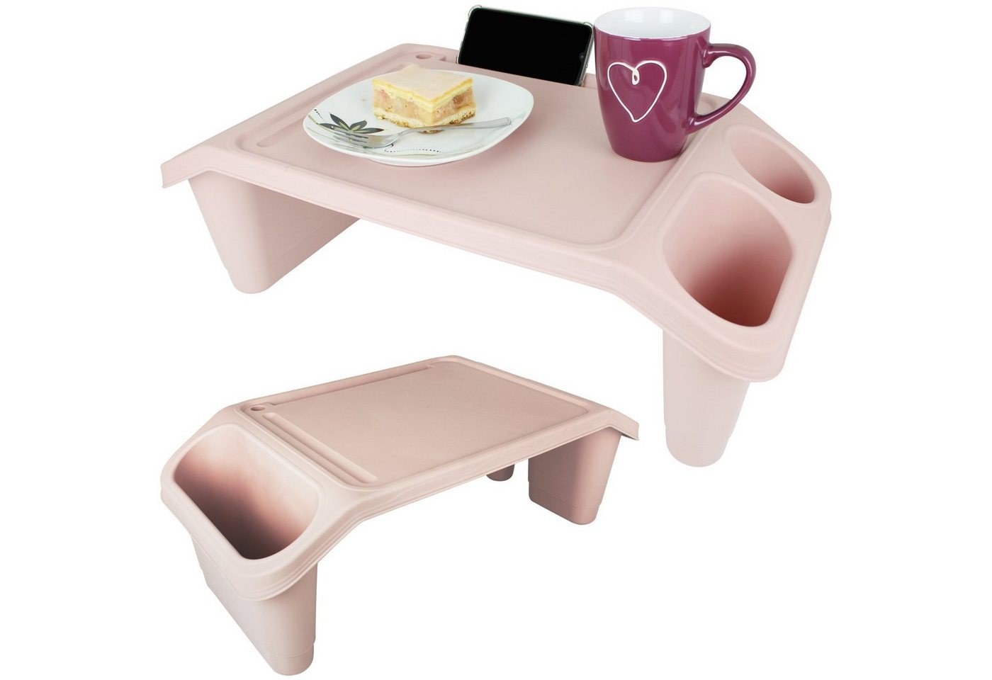 Koopman Tabletttisch Bett-Serviertablett Farbwahl Tablett Bett Tisch Serviertisch, Beistelltisch Couchtablett Betttisch Frühstück Frühstückstablett von Koopman