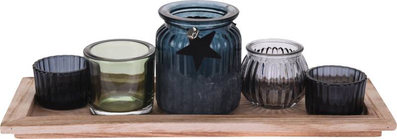 Koopman Teelichthalter Set mit verschiedenen Gläsern - 6 tlg. Koopman Teelichthalter Set mit verschiedenen Gläsern - 6 tlg. von Koopman