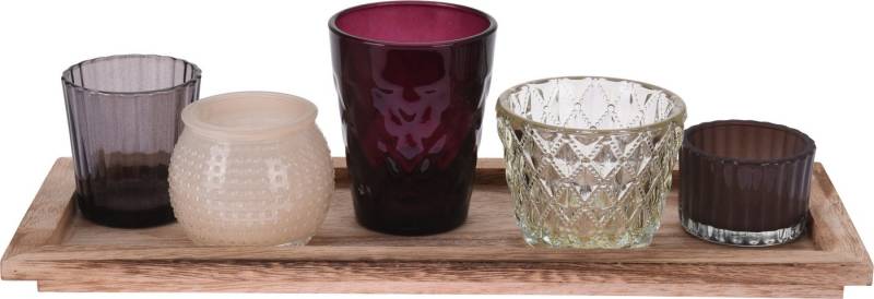 Koopman Teelichthalter Set mit verschiedenen Gläsern - 6 tlg. Koopman Teelichthalter Set mit verschiedenen Gläsern - 6 tlg. von Koopman