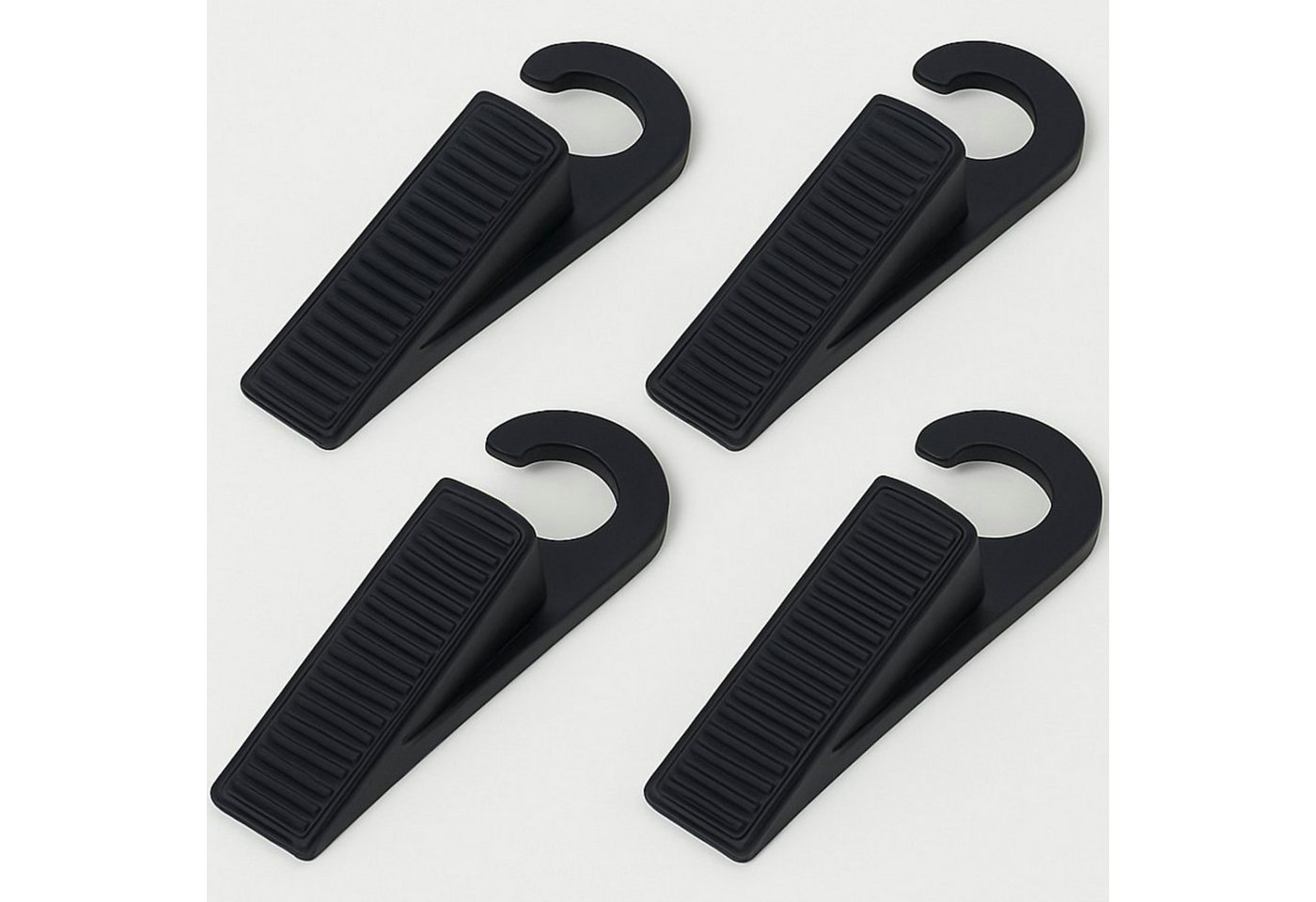 Koopman Türstopper Türkeil Türklemme Türsicherung Türfeststeller 14x4x2,5cm (4 St), 4 Stk, Inkl. Halterung, Kunststoff, Schwarz, Robust von Koopman