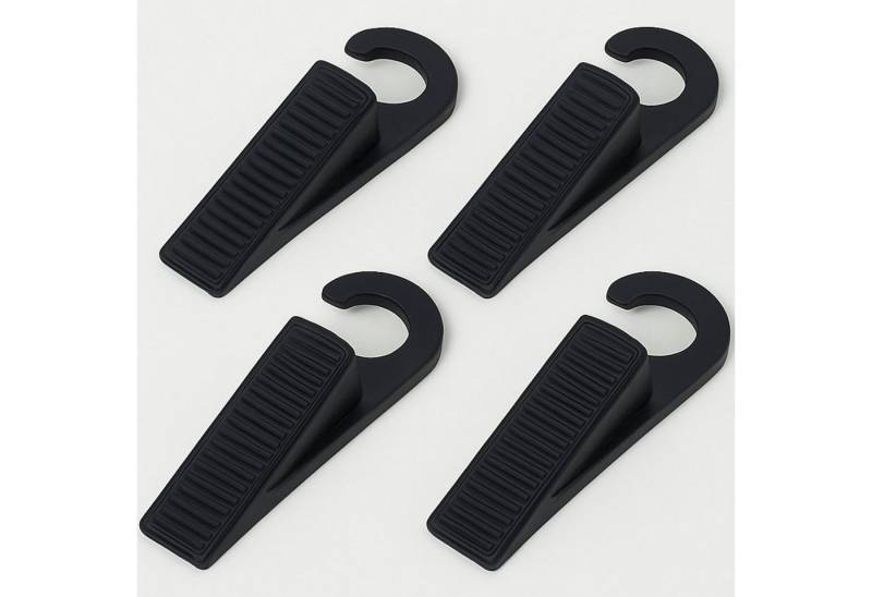 Koopman Türstopper Türkeil Türklemme Türsicherung Türfeststeller 14x4x2,5cm (4 St), 4 Stk, Inkl. Halterung, Kunststoff, Schwarz, Robust von Koopman
