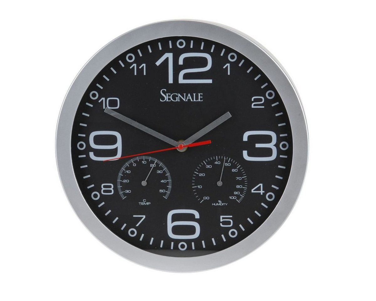 Koopman Uhr Küchenuhr Farbe weiß oder schwarz Ø30cm Wanduhr mit Thermometer (zum Aufhängen) von Koopman