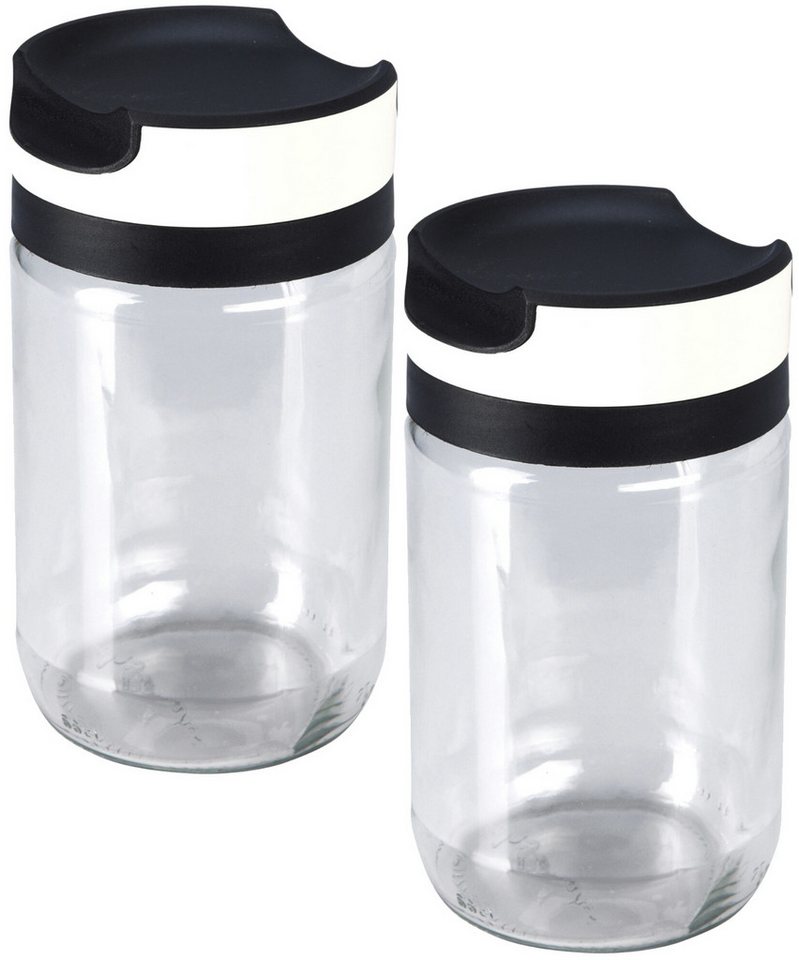 Koopman Vorratsglas Transparent, Glas, (2-tlg), 2er Set, 660 ml, Sturzglas, Deckel von Koopman