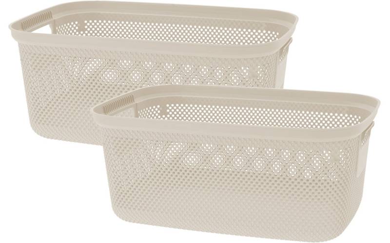 Koopman Wäschekorb Wäschewanne Aufbewahrung Kunststoff 30 L 4 Farben Einkaufen 2 er SET (2 St), 2er Set, Beige, 30L, Wäschebehälter, Kunststoff von Koopman