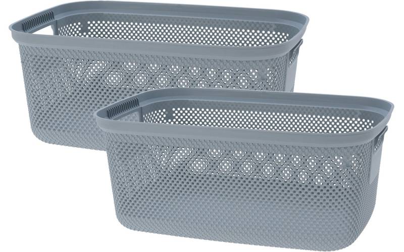 Koopman Wäschekorb Blau (2 St), 2er Set, Wäschesammler, 30L, Wäschebehälter, Kunststoff von Koopman