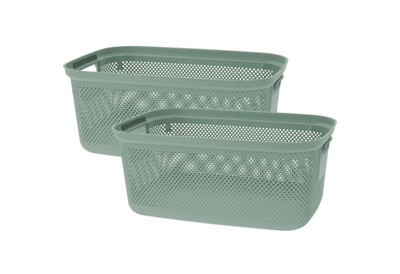 Koopman Wäschekorb Einkaufskorb Wäschewanne Korb Box Kunststoff 53 cm (2 St), 2er Set, Grün, 30L, Wäschebehälter, Kunststoff von Koopman