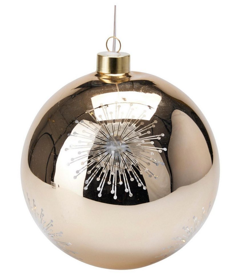 Koopman Weihnachtsbaumkugel TAYLOR, Ø 15 cm, Goldgelb, Glas, Batteriebetrieben, mit LED-Beleuchtung Koopman Weihnachtsbaumkugel TAYLOR, Ø 15 cm, Goldgelb, Glas, Batteriebetrieben, mit LED-Beleuchtung von Koopman