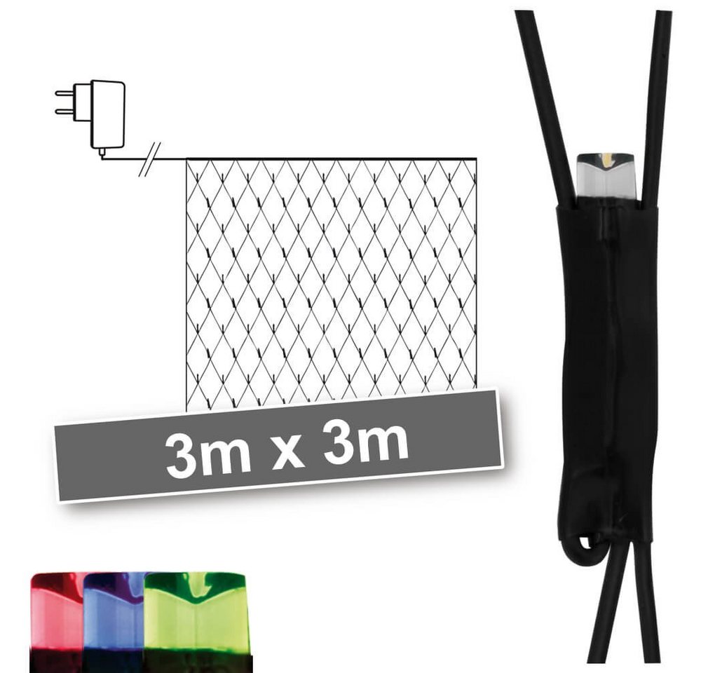STAR TRADING LED-Lichterkette LED-Minilichternetz 180 multicolor LEDs, 3 x 3 m STAR TRADING LED-Lichterkette LED-Minilichternetz 180 multicolor LEDs, 3 x 3 m von Koopman