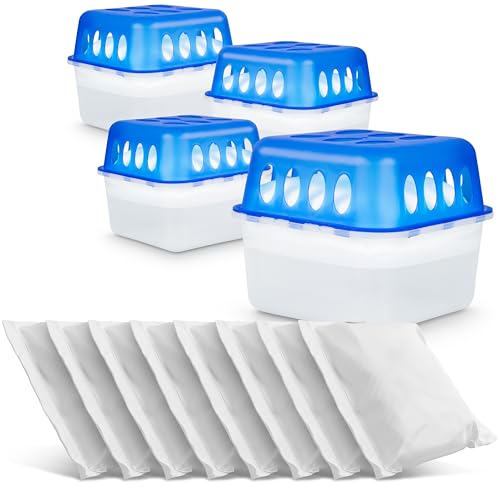 Koopmann® 4x Luftentfeuchter ohne Strom - Raumentfeuchter mit 8 x 400g Nachfüllpacks Granulat für Küche, Bad & Wohnzimmer - Schimmel- und Geruchsschutz (4X Luftentfeuchter) von Koopmann