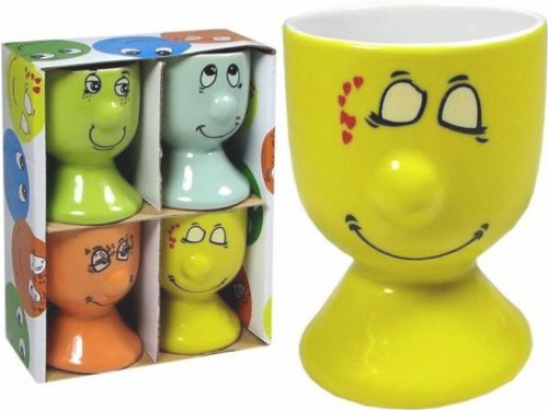 KI 4er Set Eierbecher funny face Porzellan von Koopmann