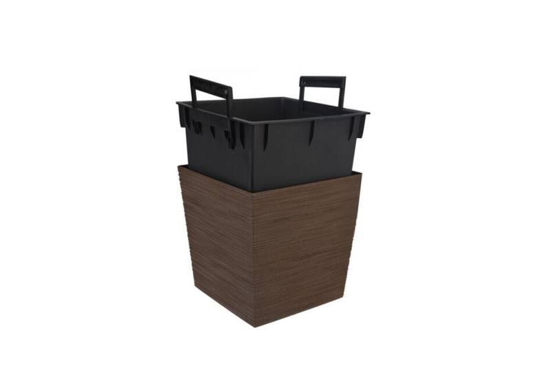 Progarden Blumentopf, Blumentopf mit Einsatz 24x23,5cm Kunststoff 1 Stück Braun von Progarden