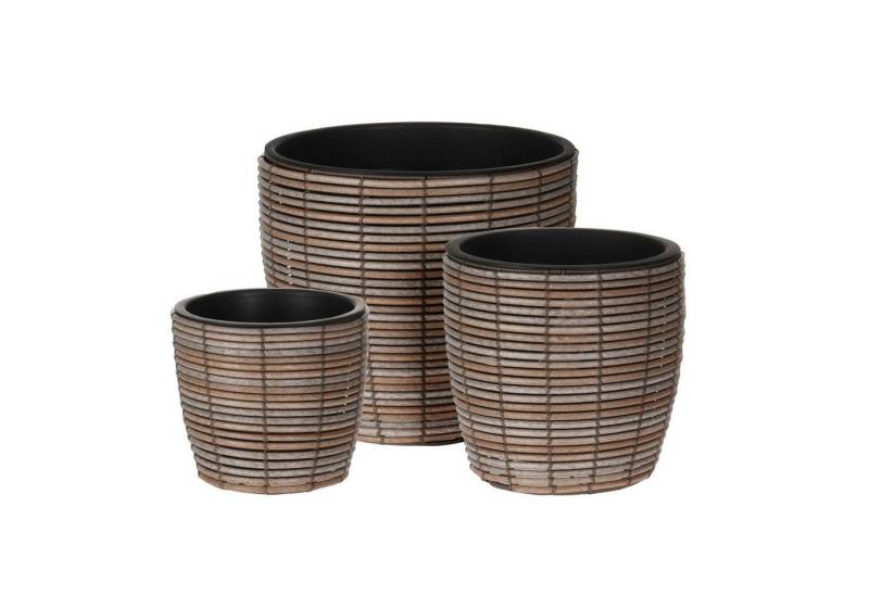 Progarden Blumentopf, Blumentopf mit Einsatz 25-40cm Kunststoff 3er Set Braun von Progarden