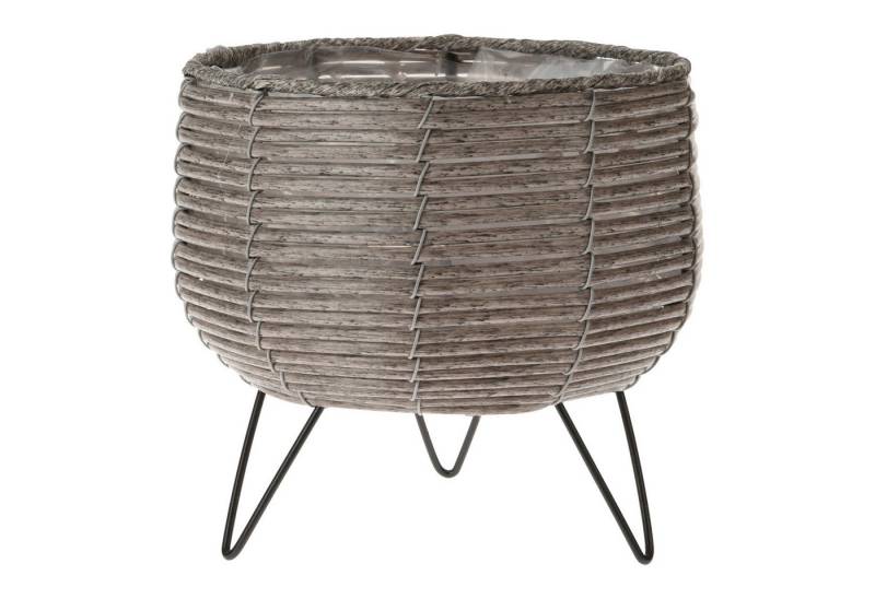 Progarden Blumentopf, Blumentopf mit Füßen 20,5x19,5cm mit Folie 1 Stück Taupe von Progarden