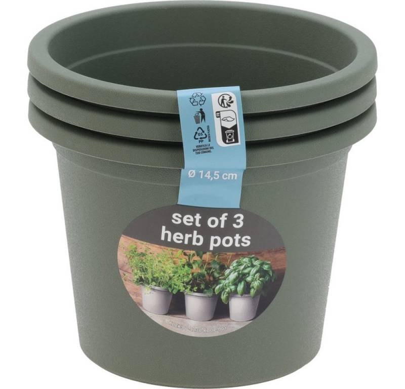 Koopmann Blumentopf 3er Set Blumentopf - aus Kunststoff - ca. ø 14,5 cm - grün von Koopmann