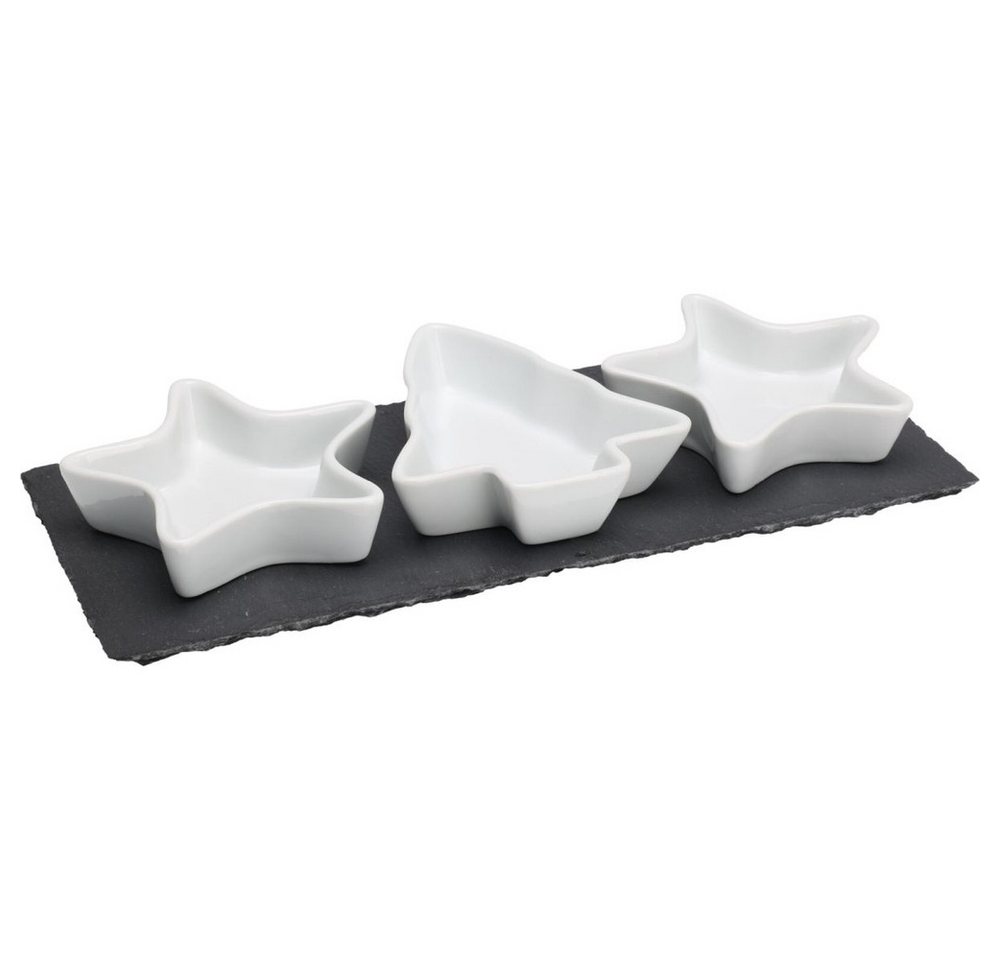 Koopmann Dekotablett Servierset - Sterne und Tannenbaum - 4-teilig (4 St) von Koopmann