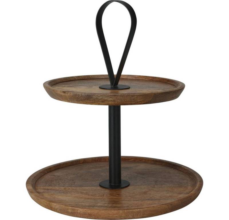 Koopmann Dekoteller Holzetagere - Höhe ca. 28 cm - schwarz/braun von Koopmann