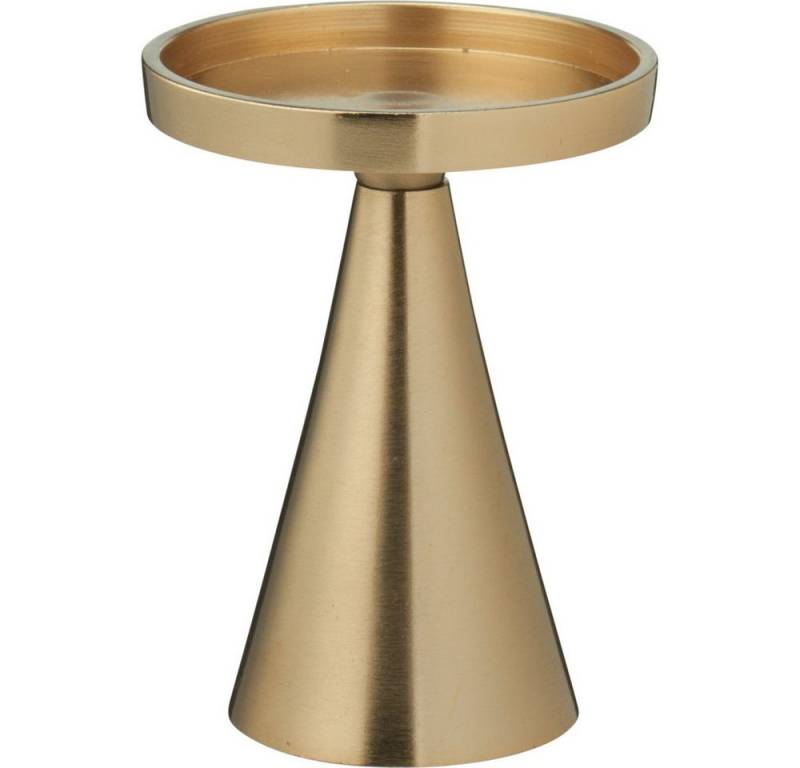 Koopmann Dekoteller Kerzenteller auf Zylinderfuß - mattgold - ca. 13 cm hoch von Koopmann