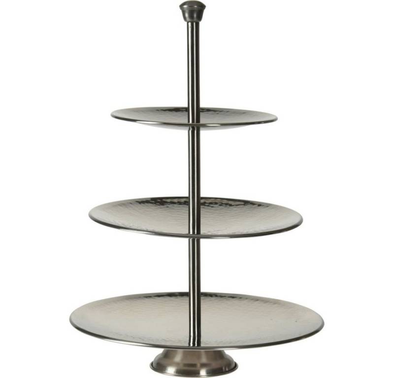 Koopmann Etagere Etagere silber - 3 Ebenen - ø ca. 25 cm x 36,5 cm von Koopmann