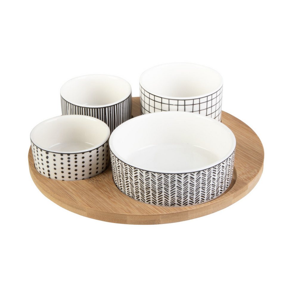 Koopmann Hängedekoration Servier-Tablett - aus Holz - inkl. 4 Schälchen von Koopmann