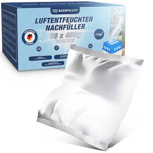 10x Luftentfeuchter Granulat 400g Nachfüllbeutel Set – Nachfüllpack für alle Luftentfeuchter Entfeuchter - Nachfüll-Beutel Schimmel- und Geruchsschutz von Koopmann