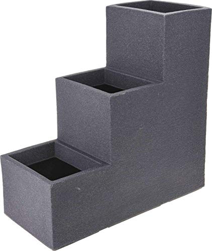 Koopp Großer 3-lagiger Pflanztopf für den Innen- und Außenbereich, Anthrazit, versetzter Blumentopf Koopp Großer 3-lagiger Pflanztopf für den Innen- und Außenbereich, Anthrazit, versetzter Blumentopf von Koopp