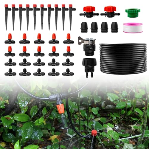 KootesDay Bewässerungssystem 20m Micro Drip Bewässerung Kit Automatische Garten Bewässerung Tröpfchenbewässerung Kit für Topfpflanzen Balkon Flower Bed Terrasse Pflanzen Gewächshaus Landschaft von KootesDay