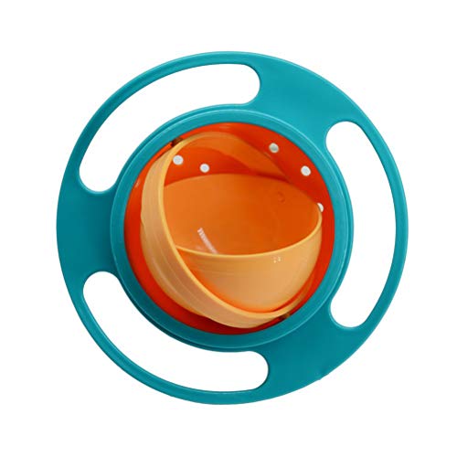 Koowaa Cute Baby Bowl 360 ° drehbare, auslaufsichere Schüssel Gyroscopic Bowl mit Deckel für Baby-Kinder Vermeiden Sie das Verschütten von Lebensmitteln mit lustigem Spielzeug-Baby-Geschirr von Koowaa