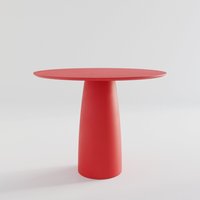 Kopar Runde Rote Farbe Esstisch D98cm-38, 6 Zoll/Pjedestal Mini Ein Bein Jede Verfügbar Platzsparend Elegant Modern von KoparStudio
