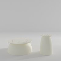Kopar. Beige Farbene Couchtisch Basen Set/Japandi Design Runde Basis Viele Tischplatten Montierbar Farben Verfügbar von KoparStudio