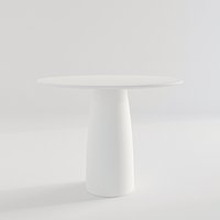 Weißer Esstisch Aus Kopar. Tischplatte 98 cm - 38, 6 Zoll Höhe 74 29, 1 Japandi-stil Minimalistisch Platzsparend Einzelfuß von KoparStudio