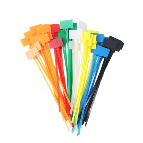 Nylon-Marker-Kabelbinder, 100 Stück, 15,2 cm, mehrfarbig, selbstsichernd, Kabeletiketten mit Beschriftungsetikett für Drahtmarkierung und Organisation von Kopida