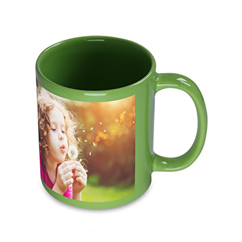 Fototasse selbst gestalten mit eigenem Motiv oder Foto - Grüne Tasse personalisierbar mit Foto oder Text - Fototasse, Keramiktasse, Motivtasse von Kopierladen Karnath GmbH