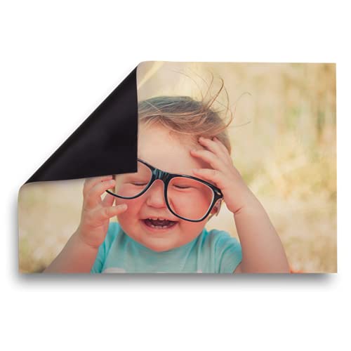 Personalisierbare Fotomagnete mit eigenen Bildern und Texten selbst gestalten - 18 x 12 cm - Magnetschild für Kühlschrank, Pinnwand oder Tafel von Kopierladen Karnath GmbH