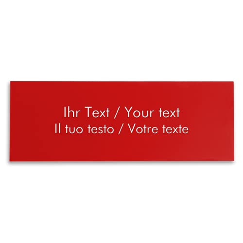 Namensschild mit Ihrem Wunschtext, Acrylschild rot-weiß – 250 x 90 mm, rechteckig - für Tür, Klingel, Briefkasten, Türschild, Gravurschild von Kopierladen Karnath GmbH