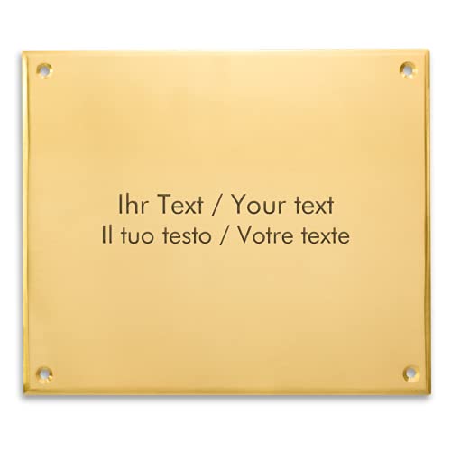 Messingplatte mit personalisierter Gravur - 178 x 153 mm - großes Messingschild für Praxis, Kanzlei oder Büro - Türschild, Namensschild von Kopierladen Karnath GmbH