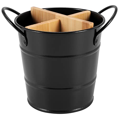 Kopinma Multifunktionaler Küchen Utensilien Halter, Organizer für Besteck, Messer, Stäbchen & Tools, Ablaufaufbewahrungsbox Inklusive, Leicht Reinigbar & Stilvoll, Schwarz von Kopinma