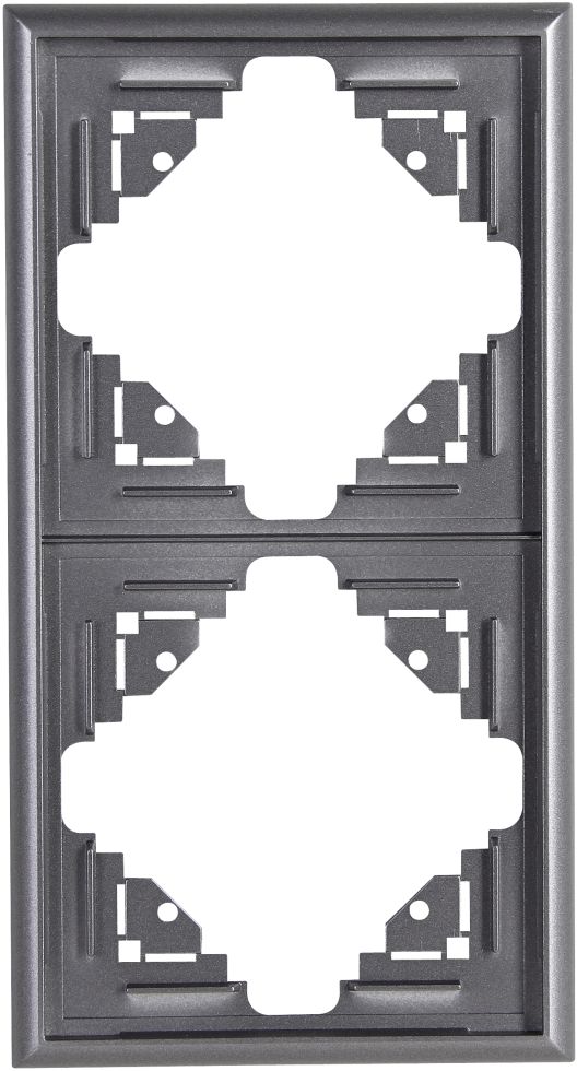 Kopp Abdeckrahmen 2-fach Malta, silber-anthrazit, 309215068 von Kopp Heinrich