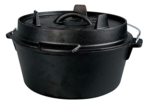 Feuertopf/Dutch Oven - 8 Liter | für Grill- und Outdoorfans | Deckelheber | Camping | aus massivem dickwandigen Gusseisen… von Kopp Verlag