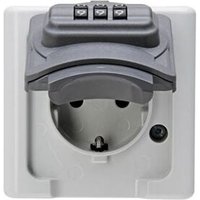 Wera - Feste Steckdose (2P+T Typ f) Farbe Grau 16A 250V mit Kombinationsschloss kopp von Kopp