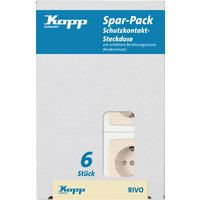 Kopp - Profi-Pack 6 Schutzkontakt-Steckdosen Rivo von Kopp