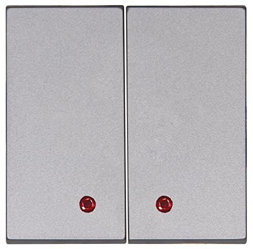 Kopp ATHENIS Flächendoppelwippe mit Linse, rot, passend für den Hybrid-Smart-Switch, stahlfarben, 833022183 von Kopp