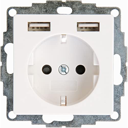 KOPP - Steckdose - Athenis - Unterputz - 1-fach Steckdose - 2-fach USB-Anschluss - Schutzkontakt - Kindersicherung - Hochglanz Weiß KOPP - Steckdose - Athenis - Unterputz - 1-fach Steckdose - 2-fach USB-Anschluss - Schutzkontakt - Kindersicherung - Hochglanz Weiß von Kopp