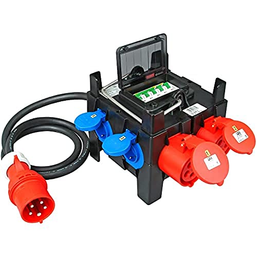 Kopp 128904006 CEE Mobilverteiler CEE-Stecker / 4 Steckdosen und 1 x CEE-Steckdose von Kopp