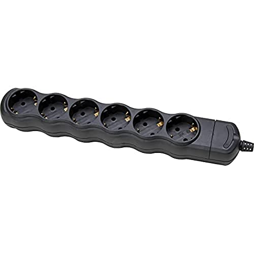 Kopp Schutzkontakt-Steckdosenleiste, 6-Fach, ohne Zuleitung und Stecker, schwarz, 129405003 von Kopp
