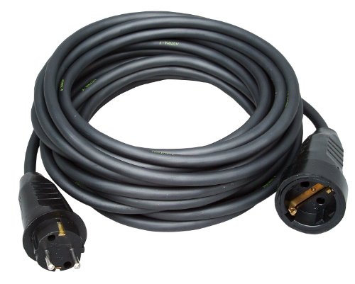 Kopp 140410048 Schutzkontaktverlängerung Gummi, 10 m, schwarz von Kopp