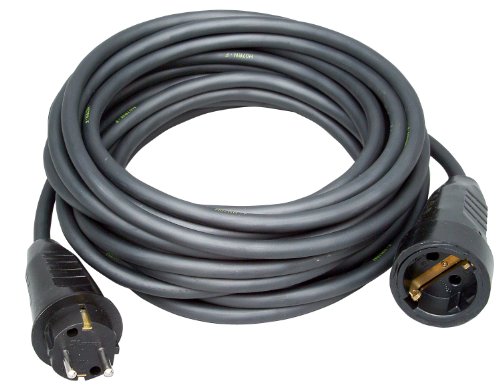 Kopp 140425040 Schutzkontaktverlängerung Gummi, 25 m, schwarz von Kopp